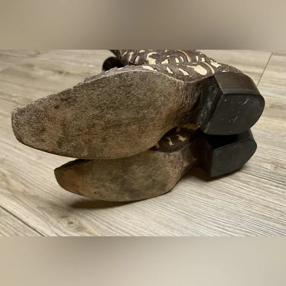 Brown and Cream Charlie 1 Horse Western Cowboy Boots - Picture 7 of 10